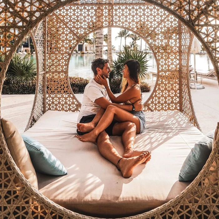 Couple enjoying Haven Riviera Cancun areas.