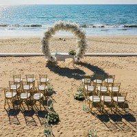Wedding setup on the beach at Wyndham Alltra Riviera Nayarit.