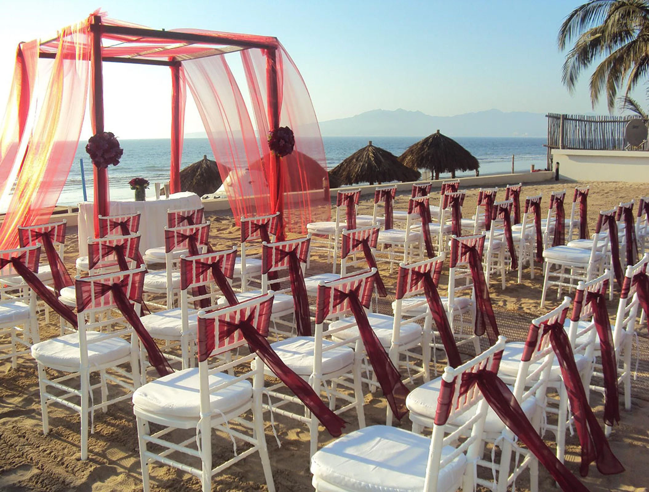 Ceremony decor on the beach at Wyndham Alltra Riviera Nayarit.
