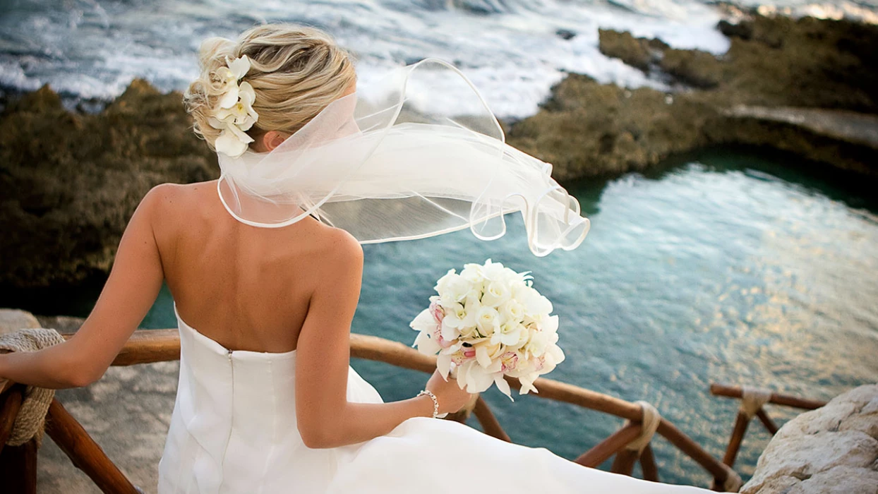 Beautiful bride at Xcaret Hotel and Parks