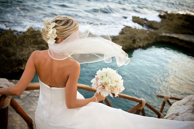 Beautiful bride at Xcaret Hotel and Parks