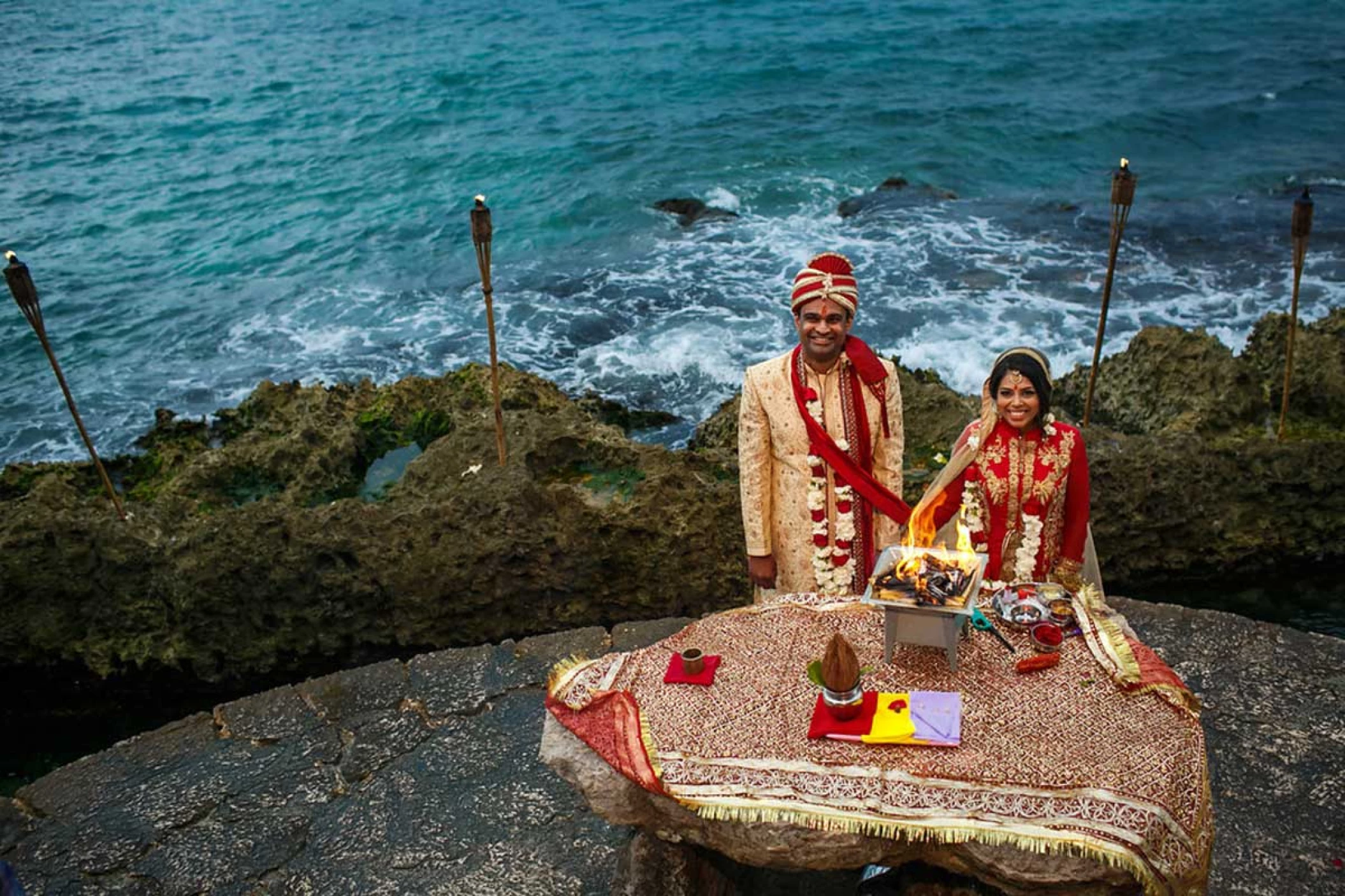 South Asian wedding at Xcaret hotels.