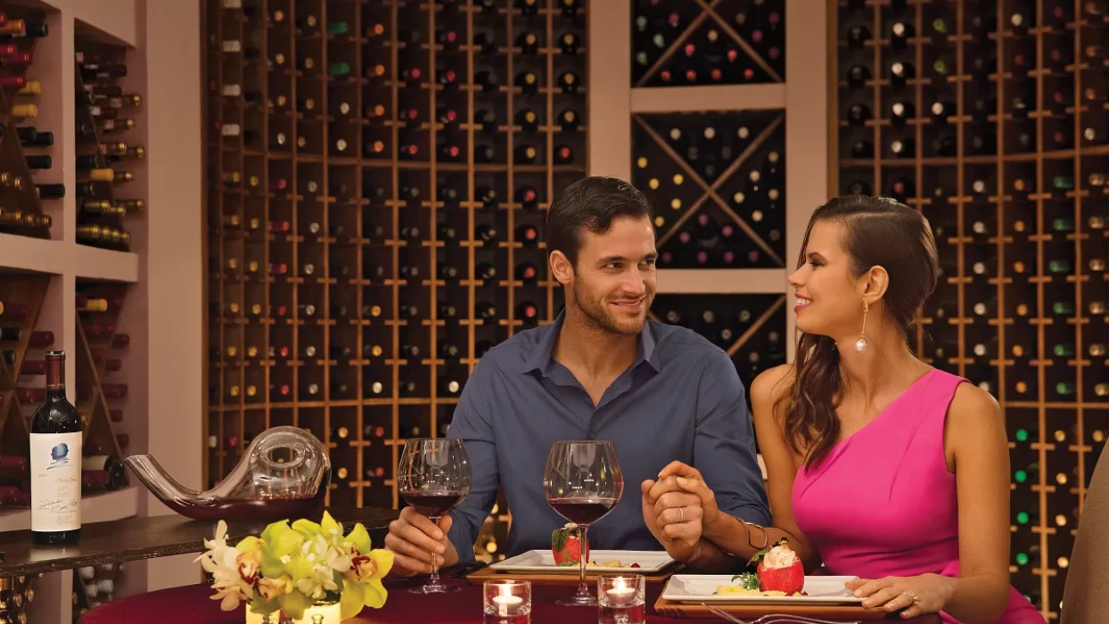 Couple in the winecellar at Zoetry Casa del Mar Los Cabos