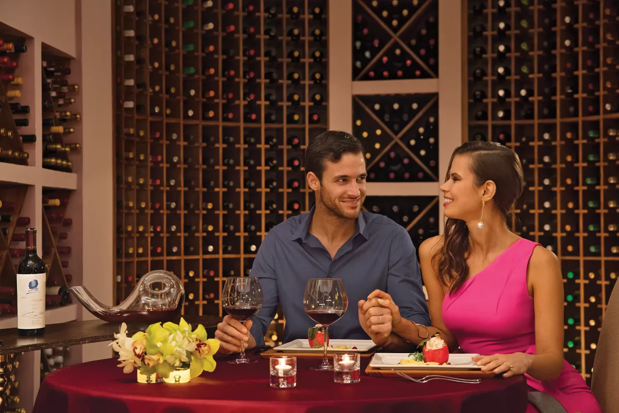 Couple in the winecellar at Zoetry Casa del Mar Los Cabos