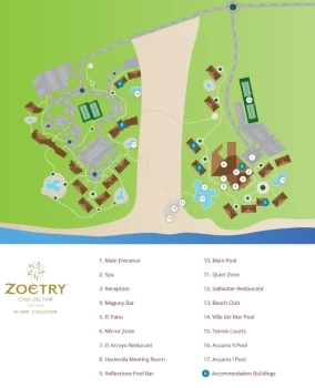Resort map of Zoetry Casa del Mar Los Cabos