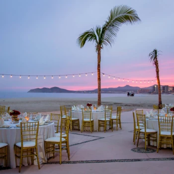 Dinner reception on wedding venue at Zoetry Casa del Mar los Cabos