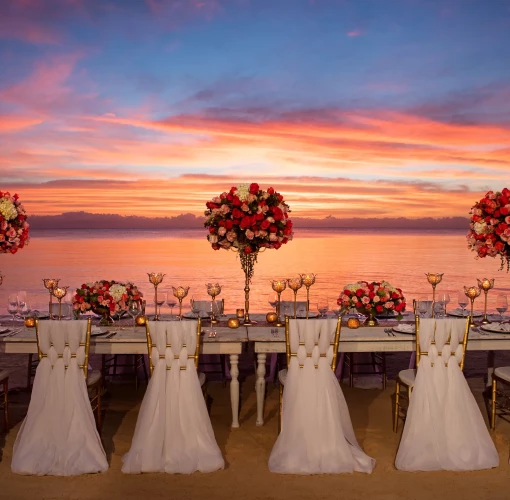 Dinner reception in the beach at Zoetry Paraiso de la Bonita Riviera Maya