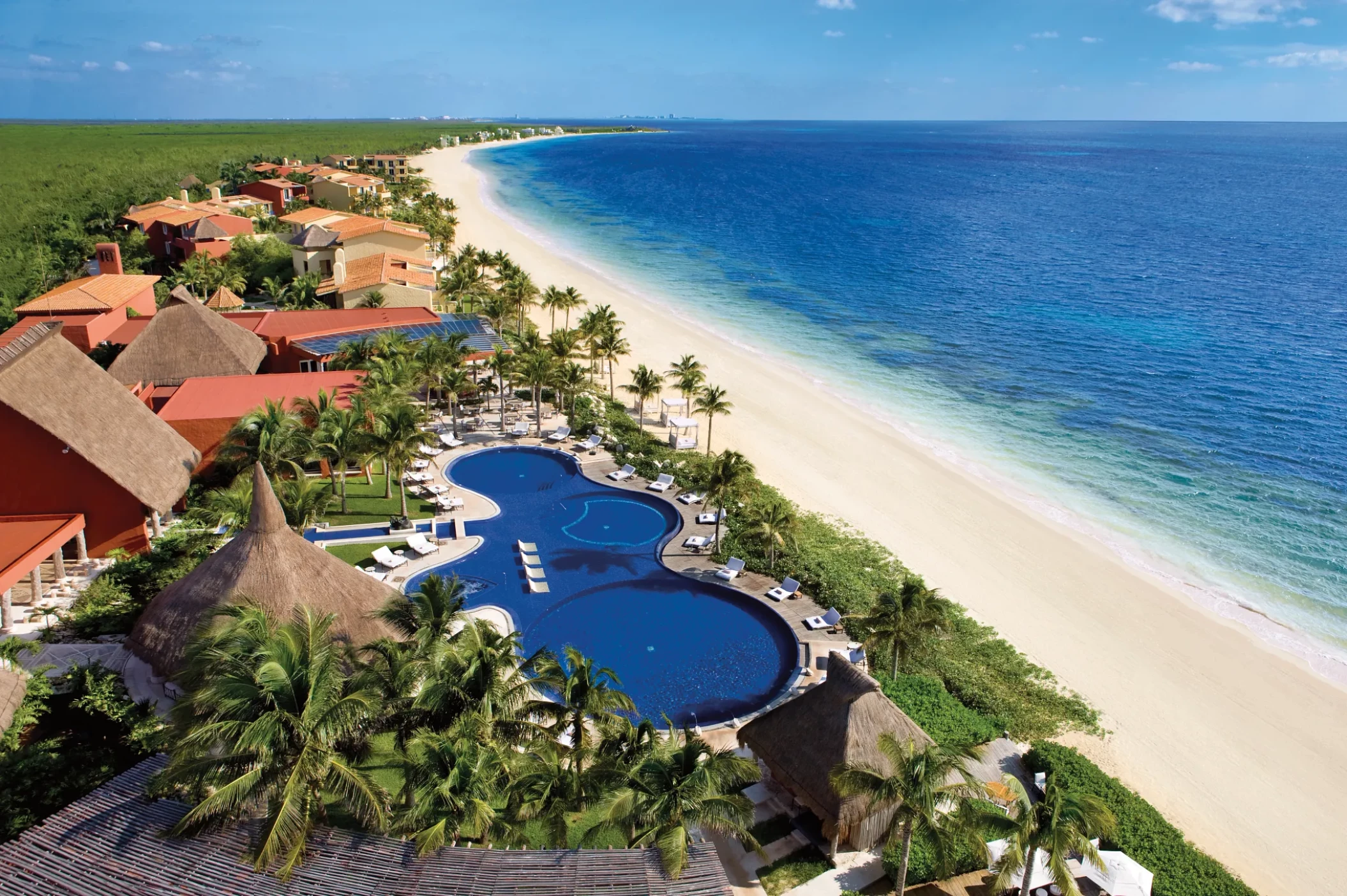 Aerial view of the pool at Zoetry Paraiso de la Bonita Riviera Maya