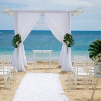 Ceremony on the beach wedding venue at Zoetry Agua Punta Cana