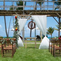 Ceremony decor on the garden wedding venue at Zoetry Agua Punta Cana