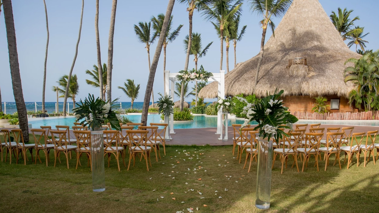 Pool deck wedding venue at Zoetry Agua Punta Cana